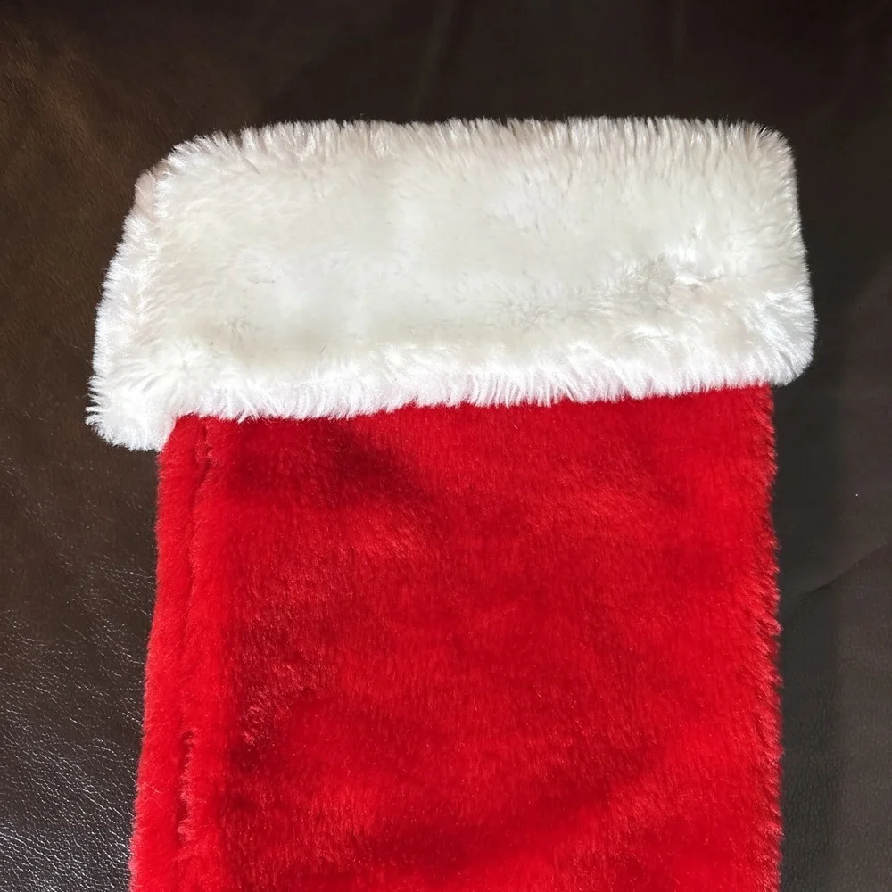 Plush Christmas Stocking Red‎ Fuzzy Stocking